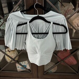 Light Blue Women’s Athletic Tank and Skort Set